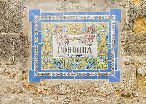 Cordoba sign, Seville, Andalusia, Spain