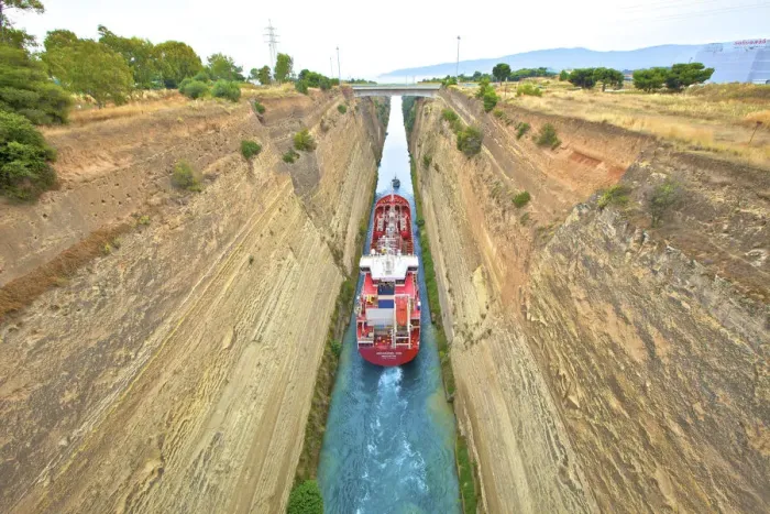 Framed Print : Corinth Canal, Corinth, The Peloponnese, Greece, Southern Europe Framed Print : Corinth Canal, Corinth, The Peloponnese, Greece, Southern Europe