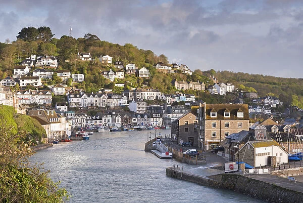 The Cornish fishing town of Looe in the morning sunshine, Cornwall, England. Spring