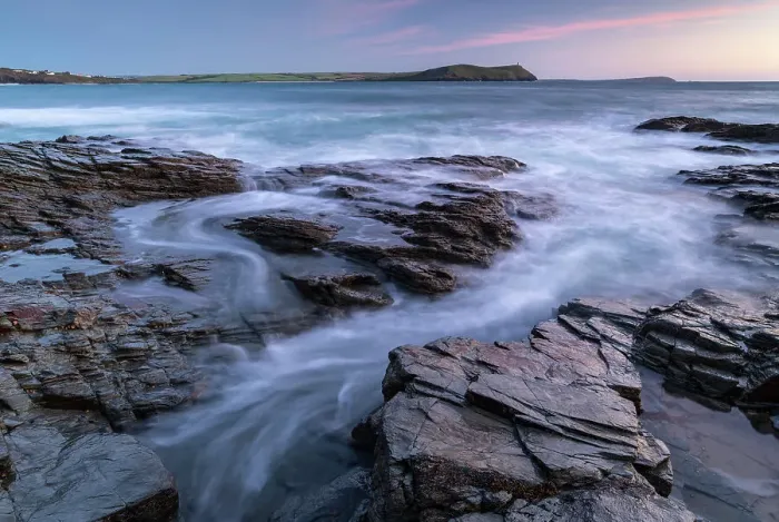 Framed Print : Cornish seascape at sunset, Polzeath, Cornwall, England. Summer (June) 2021 Framed Print : Cornish seascape at sunset, Polzeath, Cornwall, England. Summer (June) 2021