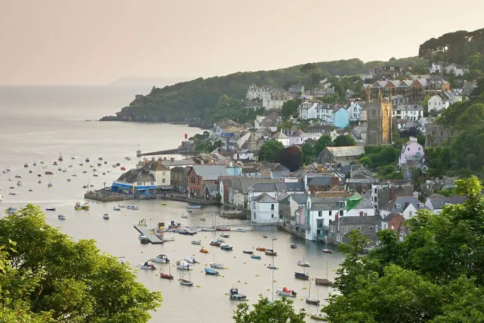 Framed Print : The Cornish town of Fowey on the Fowey Estuary, Cornwall, England. Summer Framed Print : The Cornish town of Fowey on the Fowey Estuary, Cornwall, England. Summer