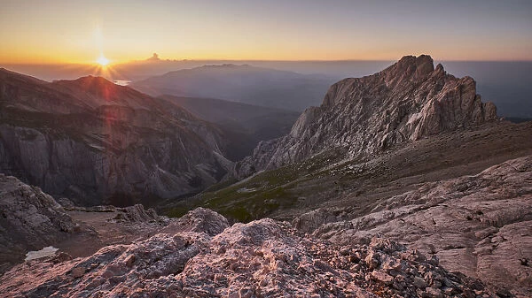 Corno Piccolo - Little Horn - at sunset - Gran Sasso Mountains - Abruzzo - Italy