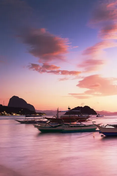 Framed Print : Corong Corong Beach at sunset, El Nido, Bacuit Bay, Palawan, Philippines