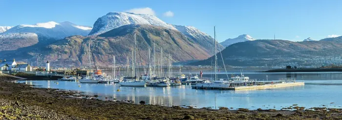 Framed Print : Corpach lighthouse and marina on the shores of Loch Eli with snow capped Ben Nevis and Fort William, Highland region, Scotland, United Kingdom Framed Print : Corpach lighthouse and marina on the shores of Loch Eli with snow capped Ben Nevis and Fort William, Highland region, Scotland, United Kingdom