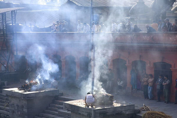 Corpses waiting to be cremated Pashupatinath, Kathmandu, Nepal