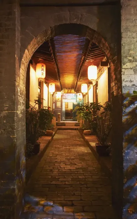 Framed Print : Corridor in traditional house, Pingyao, Shaanxi, China