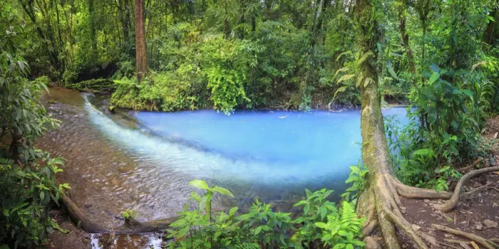 Framed Print : Costa Rica, Central Highlands, Volcan Tenorio National Park, Rio Celeste River (with