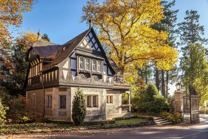 Framed Print : Cottage at the entrance of the Schlosshotel Friedrichshof, Kronberg, Taunus, Hesse, Germany Framed Print : Cottage at the entrance of the Schlosshotel Friedrichshof, Kronberg, Taunus, Hesse, Germany