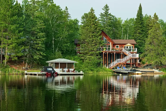 Framed Print : Cottage on Star Lake Whiteshell Provincial Park Manitoba, Canada