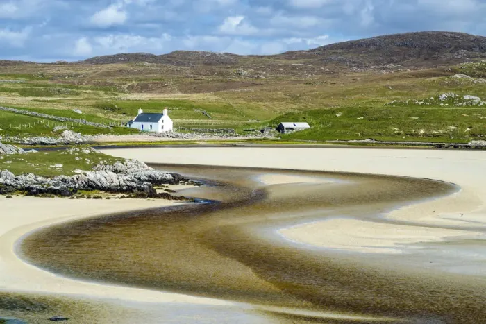 Framed Print : Cottage on Uig Bay, Isle of Lewis, Outer Hebrides, Scotland Framed Print : Cottage on Uig Bay, Isle of Lewis, Outer Hebrides, Scotland