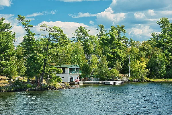 Cotttage and boathouse on Lake of the Woods Kenora, Ontario, Canada