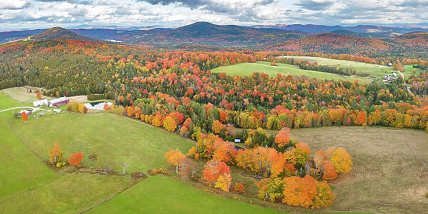 Countryside in the fall near near Peacham, Vermont, USA