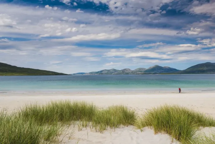 Framed Print : Couple Walking Luskentyre Beach, Isle of Harris, Outer Hebrides, Scotland Framed Print : Couple Walking Luskentyre Beach, Isle of Harris, Outer Hebrides, Scotland
