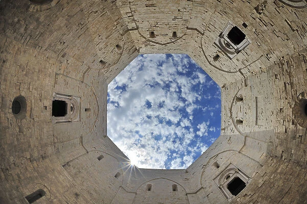 Courtyard of Castel del Monte castle, Andria province, Apulia region, Italy, Europe