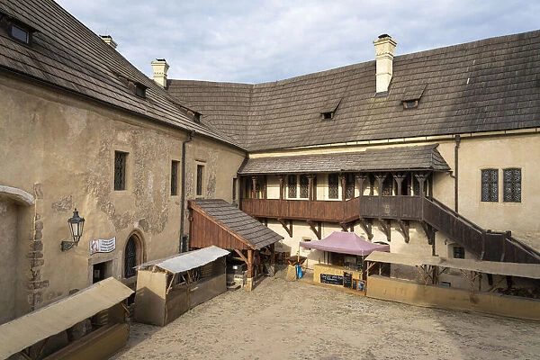 Courtyard at Loket Castle, Loket, Sokolov District, Karlovy Vary Region, Bohemia