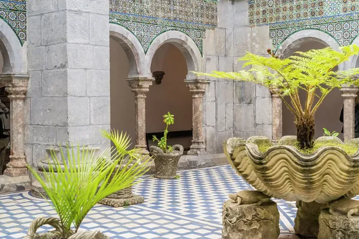 Framed Print : Courtyard at The National Palace of Pena, Sintra, Portugal, Europe