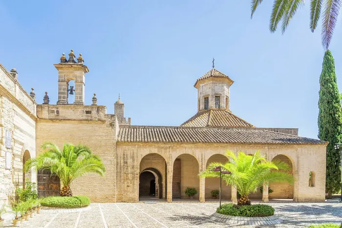 Framed Print : Courtyard outside the mosque at the Alcazar de Jerez, Jerez de la Frontera, Andalusia, Spain