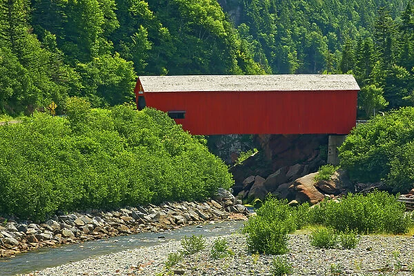 Covered bridge on Point Wolfe River Fundy National Park, New Brunswick, Canada