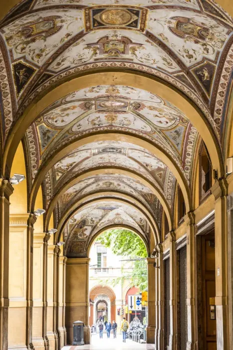 Framed Print : Covered passageway / Portico, Via Farini, Bologna, Emilia-Romagna, Italy Framed Print : Covered passageway / Portico, Via Farini, Bologna, Emilia-Romagna, Italy