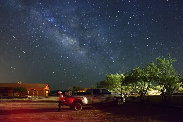 Cowboy and Truck at Apache Spirit Ranch, Tombstone, Arizona, USA MR