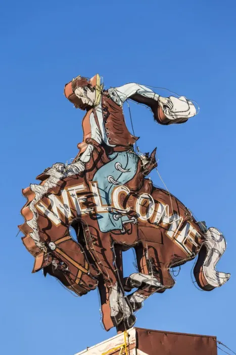 Framed Print : Cowboy welcome sign, Jackson Hole, Wyoming, USA Framed Print : Cowboy welcome sign, Jackson Hole, Wyoming, USA