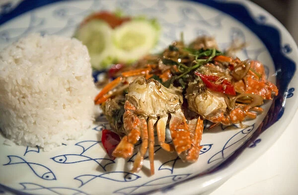 Crab with Rice, Sailing Club, Kep, Cambodia, Indochina, Asia