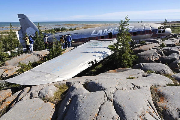 Crashed plane Miss Piggy near Churchill, Hudson Bay, Manitoba, Canada