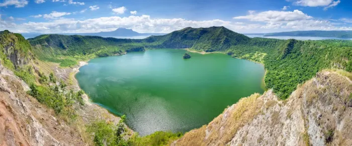 Framed Print : Crater lake of Taal Volcano on Taal Volcano Island, Talisay, Batangas Province