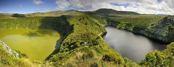 Crater lakes, Caldeira Comprida & Caldeira Funda. Flores, Azores islands, Portugal