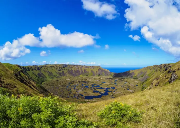 Framed Print : Crater of Rano Kau Volcano, Easter Island, Chile Framed Print : Crater of Rano Kau Volcano, Easter Island, Chile