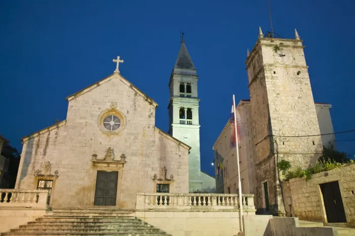 Framed Print : Croatia, Central Dalmatia, Brac Island, Supetar, Church of the Annunciation (b. 1733) Framed Print : Croatia, Central Dalmatia, Brac Island, Supetar, Church of the Annunciation (b. 1733)
