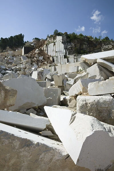 Croatia, Central Dalmatia, Brac Island, Nerezisca Quarry - white stone used to build
