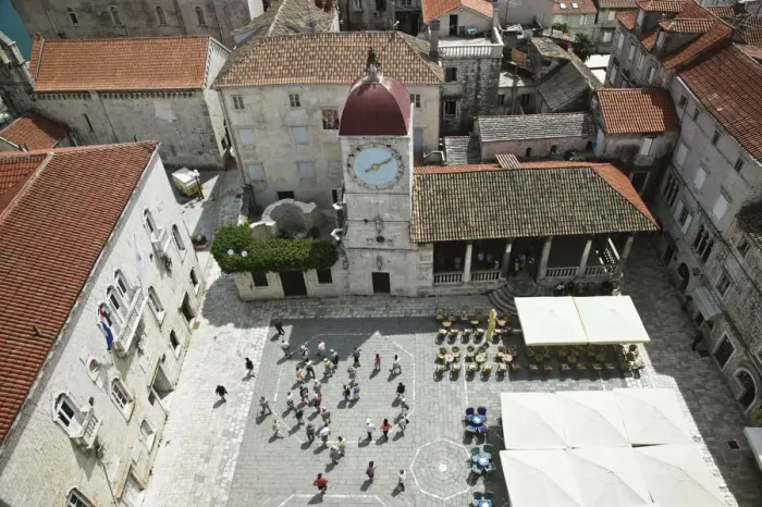 Framed Print : Croatia, Central Dalmatia, Trogir, Town Hall & John Paul II Square from the Cathedral Framed Print : Croatia, Central Dalmatia, Trogir, Town Hall & John Paul II Square from the Cathedral