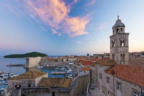 Croatia, Dalmatia, Dubrovnik, Old Town (Stari Grad) from Old Town Walls, Dominican
