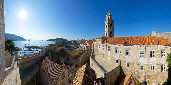 Croatia, Dalmatia, Dubrovnik, Old Town (Stari Grad) from Old Town Walls, Dominican