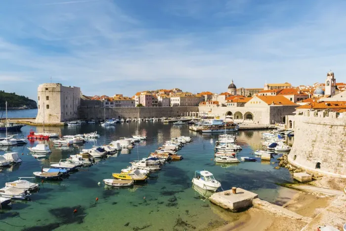 Framed Print : Croatia, Dalmatia, Dubrovnik, Old town harbour Framed Print : Croatia, Dalmatia, Dubrovnik, Old town harbour