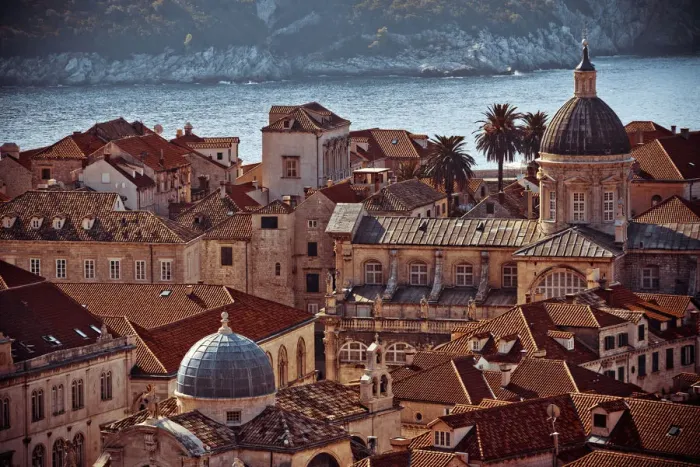 Framed Print : Croatia, Dalmatia, Dubrovnik, Old Town (Stari Grad) from Old Town Walls, Church of St Framed Print : Croatia, Dalmatia, Dubrovnik, Old Town (Stari Grad) from Old Town Walls, Church of St