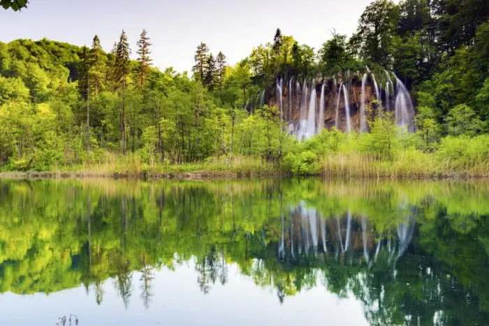 Framed Print : Croatia, Dalmatia, Karlovac, Plitvice, Plitvice national park, Waterfall at the high