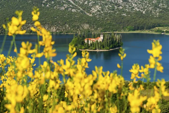Framed Print : Croatia, Dalmatia, Viovac, the Franciscan Monastery