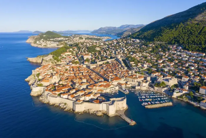 Framed Print : Croatia, Dubrovnik, Aerial view of the old town Framed Print : Croatia, Dubrovnik, Aerial view of the old town