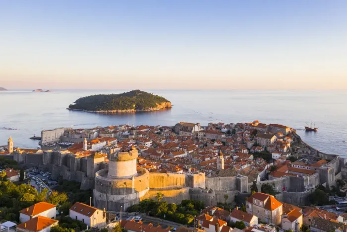 Framed Print : Croatia, Dubrovnik, Aerial view of the old town Framed Print : Croatia, Dubrovnik, Aerial view of the old town