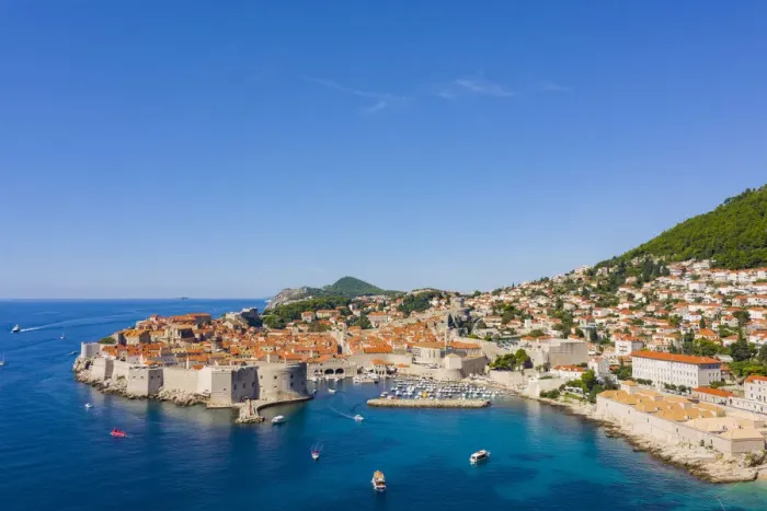 Framed Print : Croatia, Dubrovnik, Aerial view of the old town Framed Print : Croatia, Dubrovnik, Aerial view of the old town