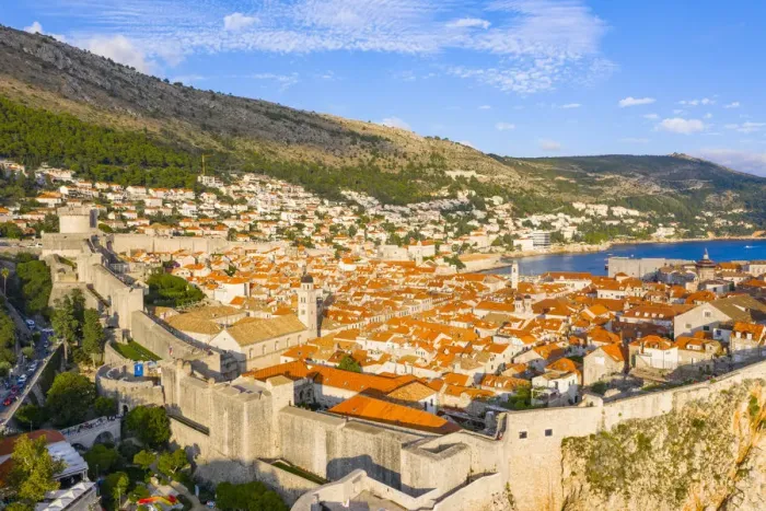 Framed Print : Croatia, Dubrovnik, Aerial view of the old town Framed Print : Croatia, Dubrovnik, Aerial view of the old town