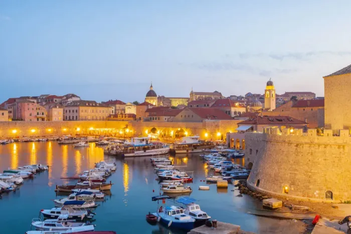 Framed Print : Croatia, Dubrovnik, Boats in the old town harbour Framed Print : Croatia, Dubrovnik, Boats in the old town harbour
