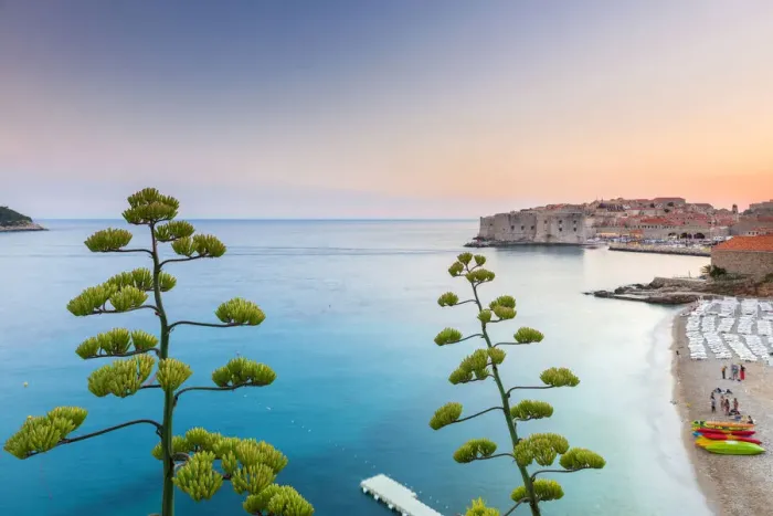 Framed Print : Croatia, Dubrovnik, view of the old town at sunset Framed Print : Croatia, Dubrovnik, view of the old town at sunset