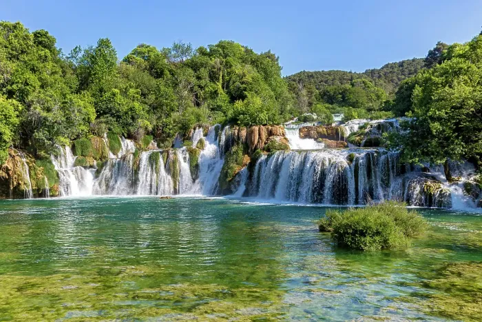 Framed Print : Croatia, Krka National Park, Skradinski Buk waterfall