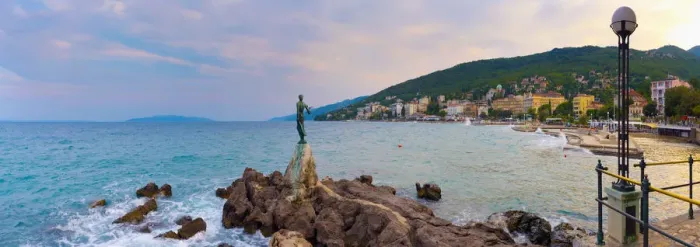 Framed Print : Croatia, Kvarner Region, Maiden with the Seagull, a statue by Zvonko Car (1956)
