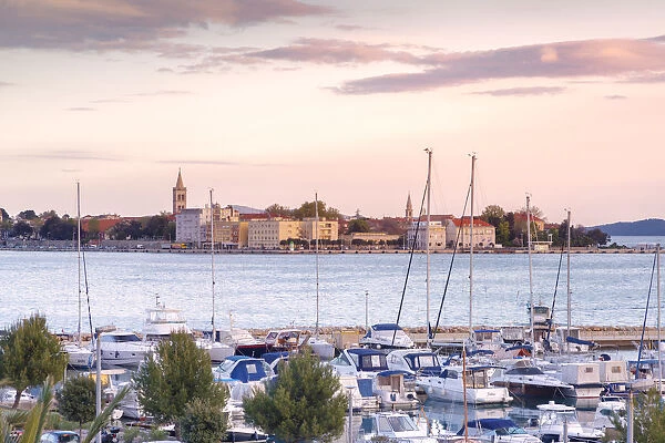 Croatia, North Dalmatia, Dalmatian coast, Zadar, Zara, boats in the Tankerkomerc harbour
