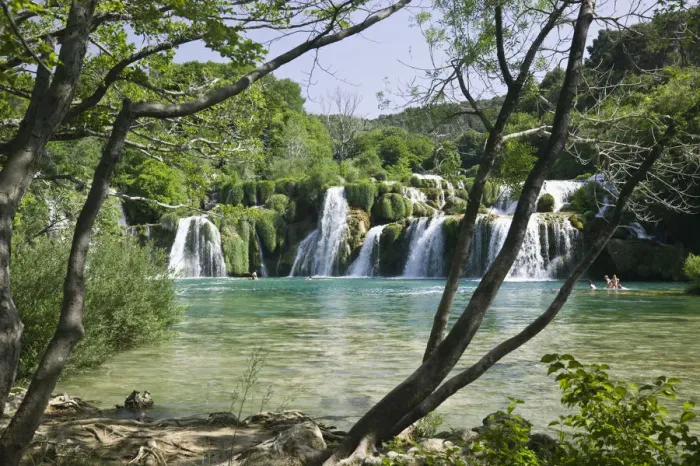 Framed Print : Croatia, Sibenik, Knin Region, Krka National Park, Skradinski Buk Waterfalls