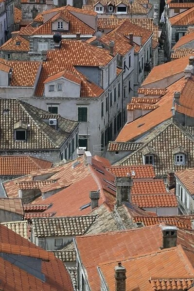 Croatia, Southern Dalmatia, Dubrovnik, Old Town rooftops